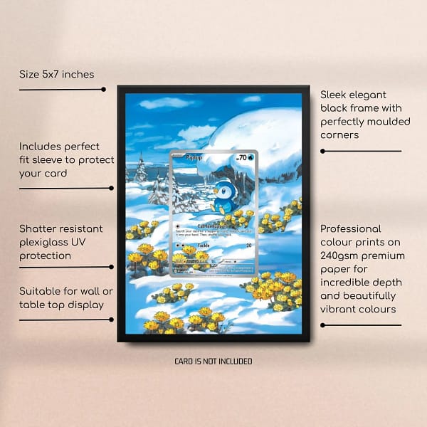 098/094 Piplup Pokemon Card Extended Art Frame 5x7 - Phantasmal Flames