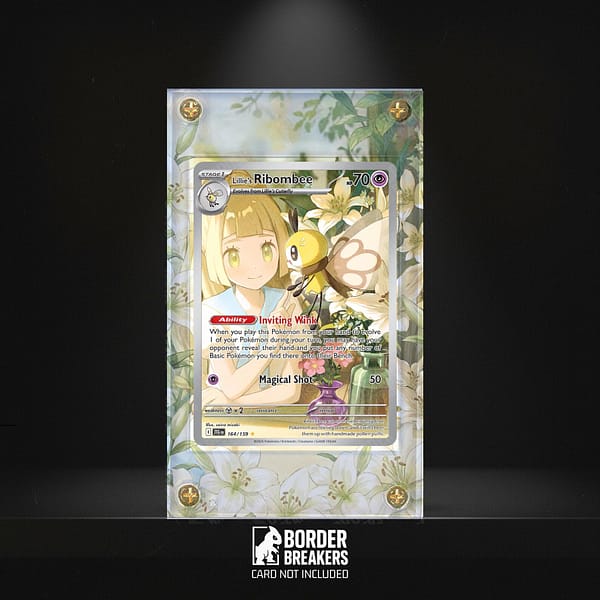 Lillie's Ribombee 164/159 Pokémon Card Extended Art Display Case